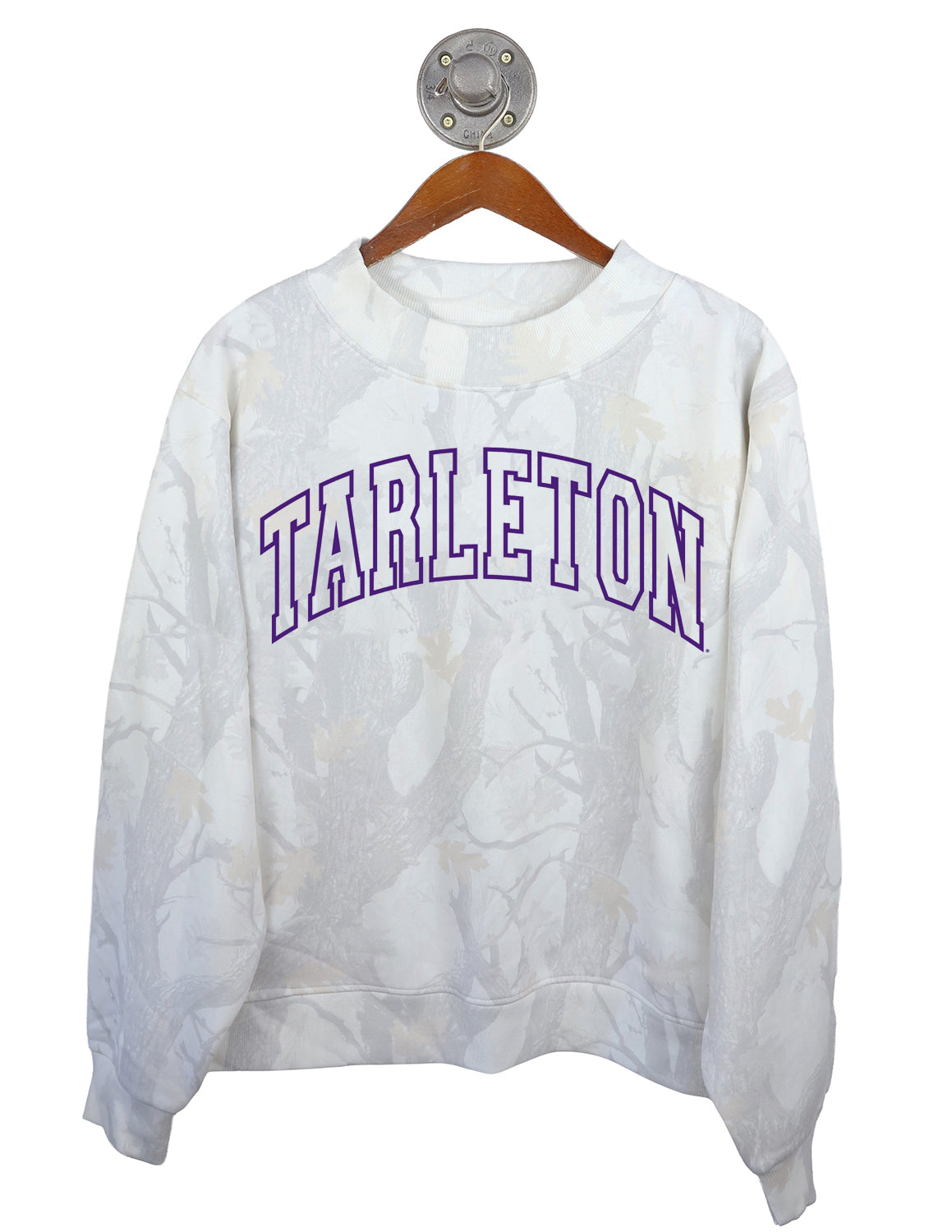 TSU Camo Puff Outline Arch Mockneck Sweatshirt