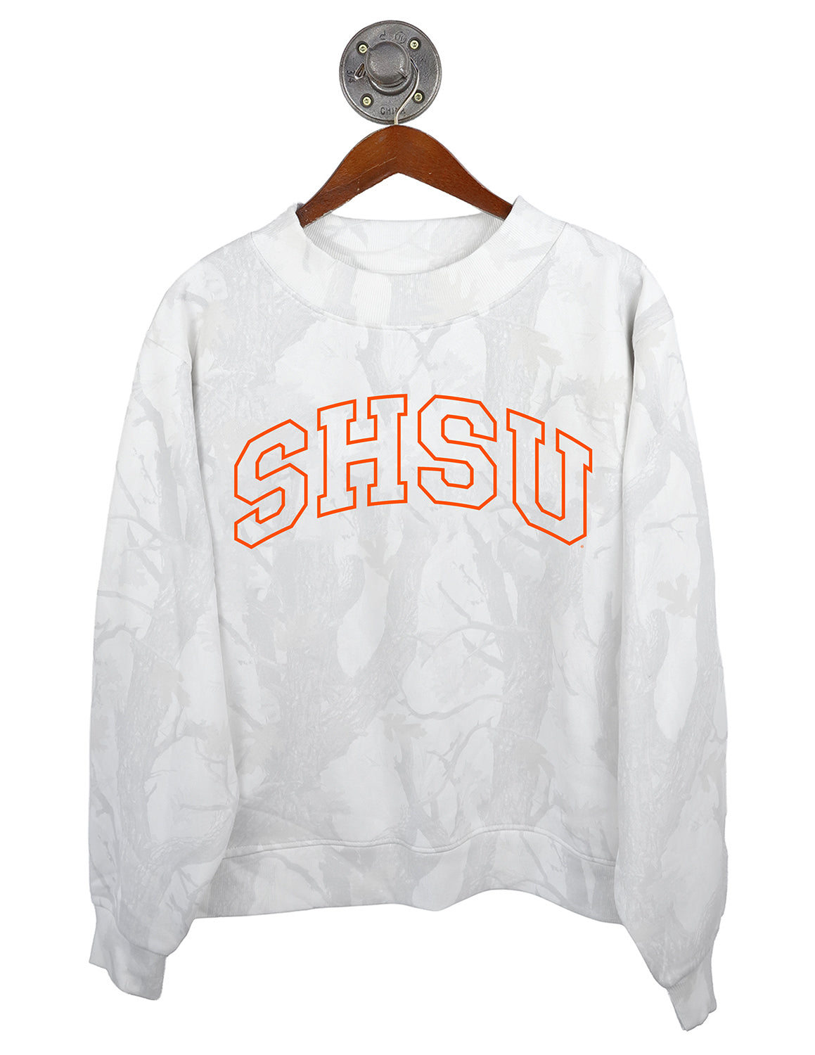 SHSU Camo Puff Outline Arch Mockneck Sweatshirt