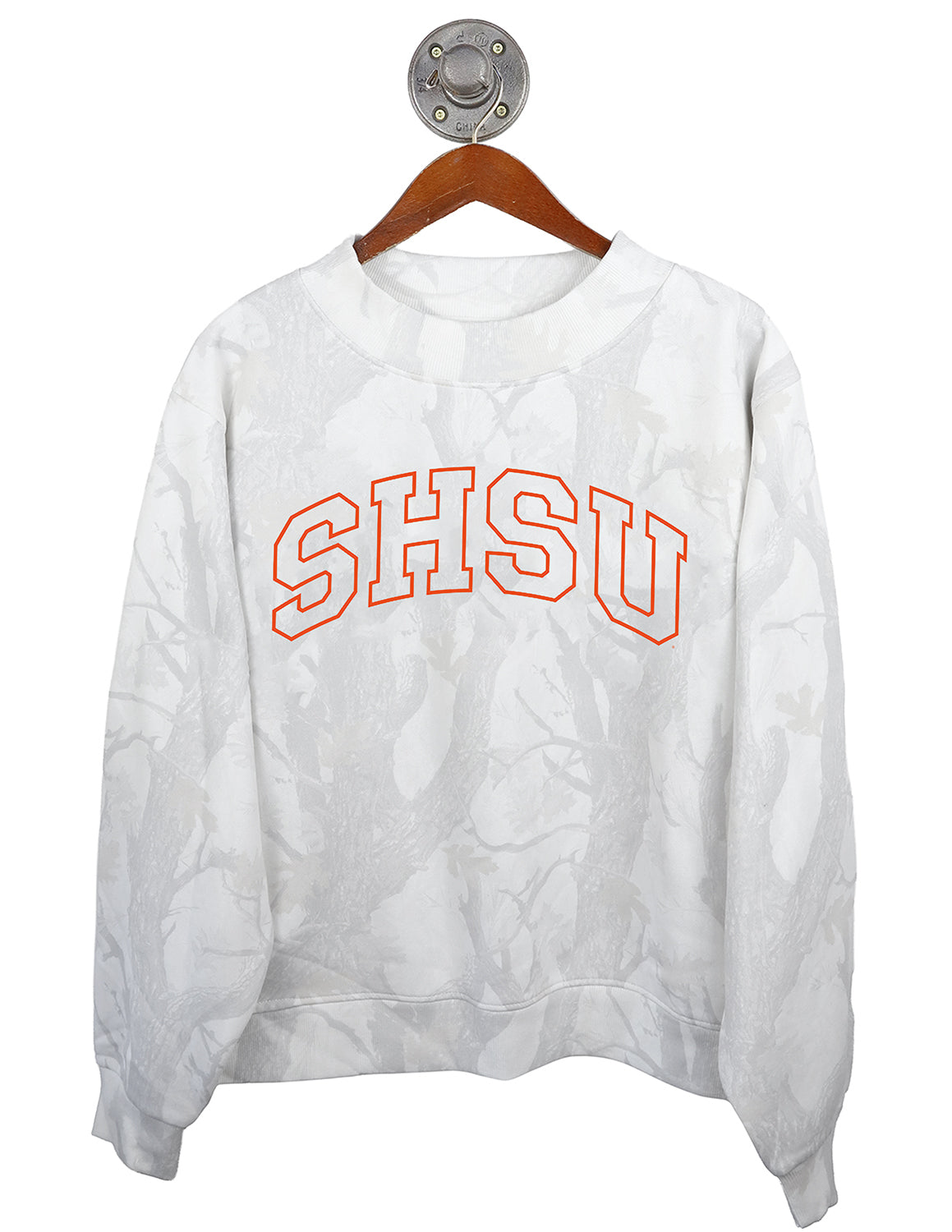 SHSU Camo Puff Outline Arch Mockneck Sweatshirt
