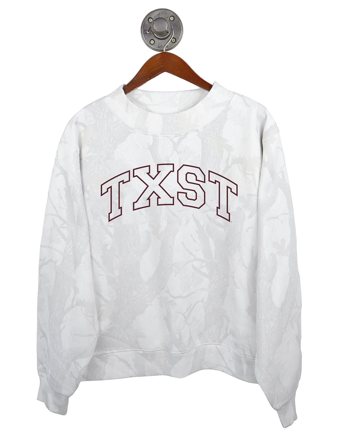 TXST Camo Puff Outline Arch Mockneck Sweatshirt