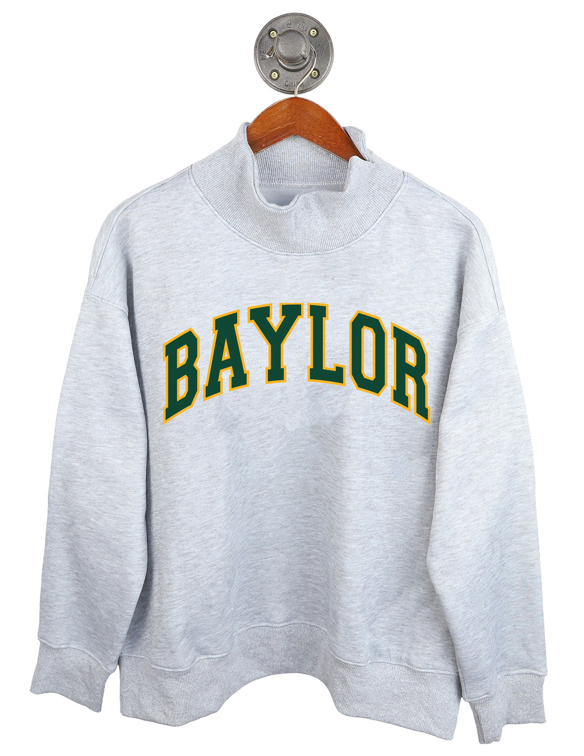 BU Puff Outline Arch Mockneck Sweatshirt
