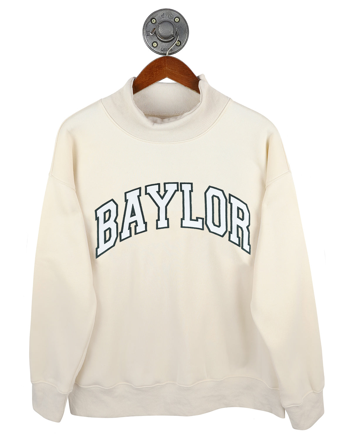 BU Puff Outline Arch Mockneck Sweatshirt