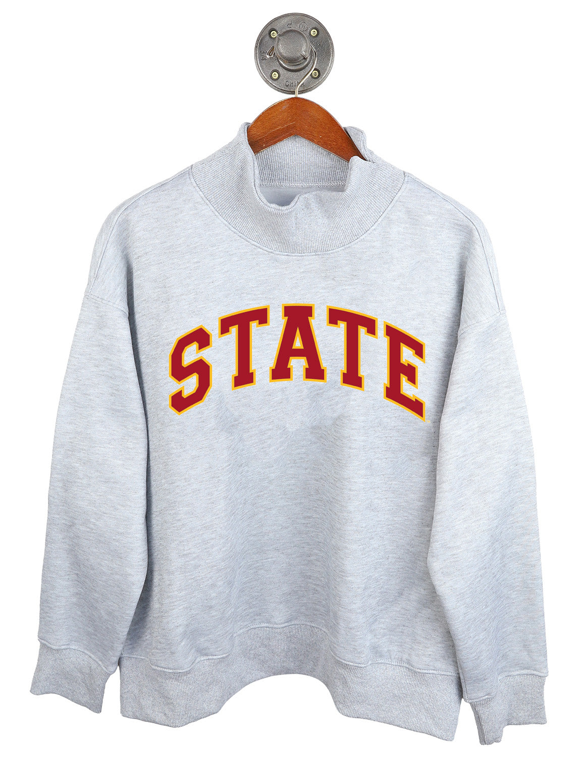 ISU Puff Outline Arch Mockneck Sweatshirt