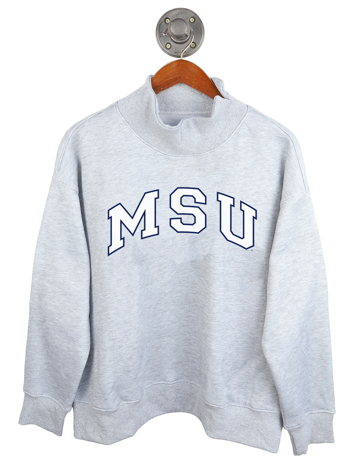 MSU Puff Outline Arch Mockneck Sweatshirt