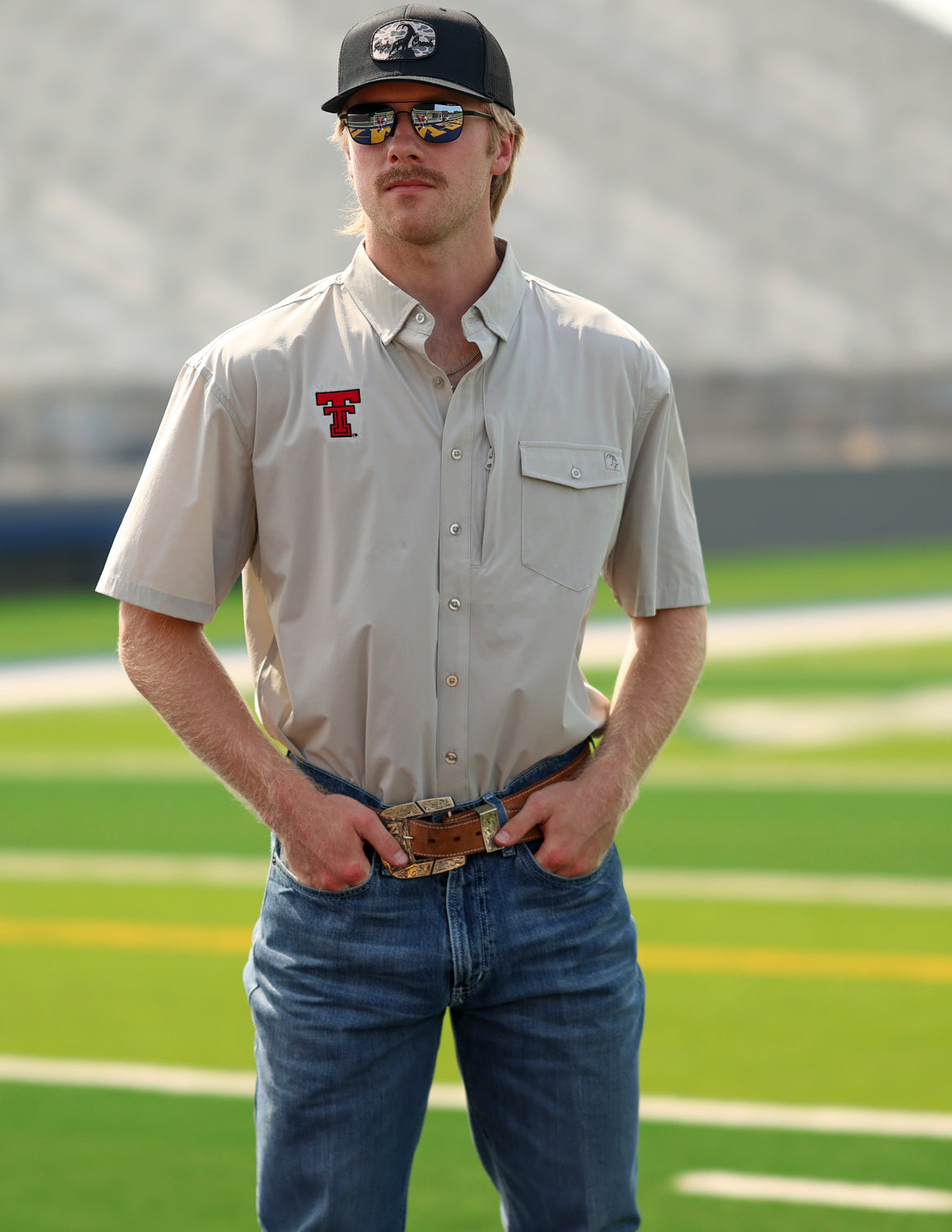 TTU G Vintage Double T Fishing Shirt