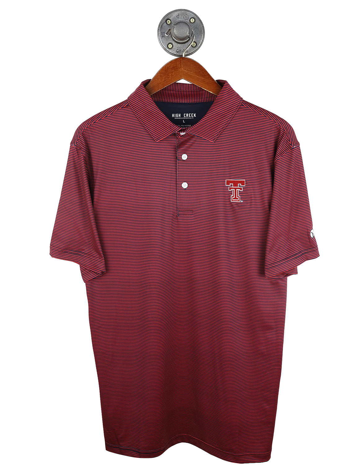 TTU Hairline Stripe Polo