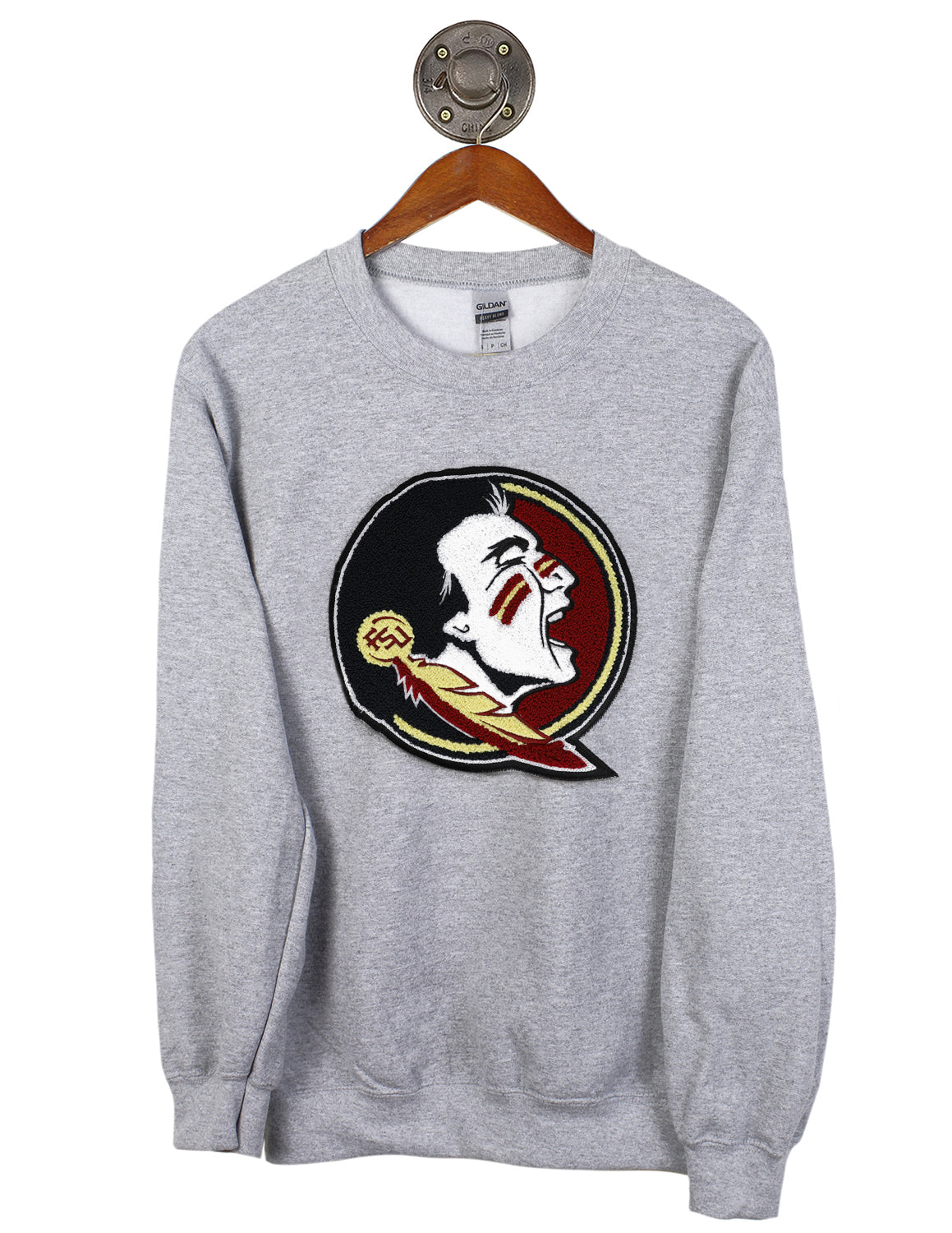 FSU Chenille Seminole Head Crewneck