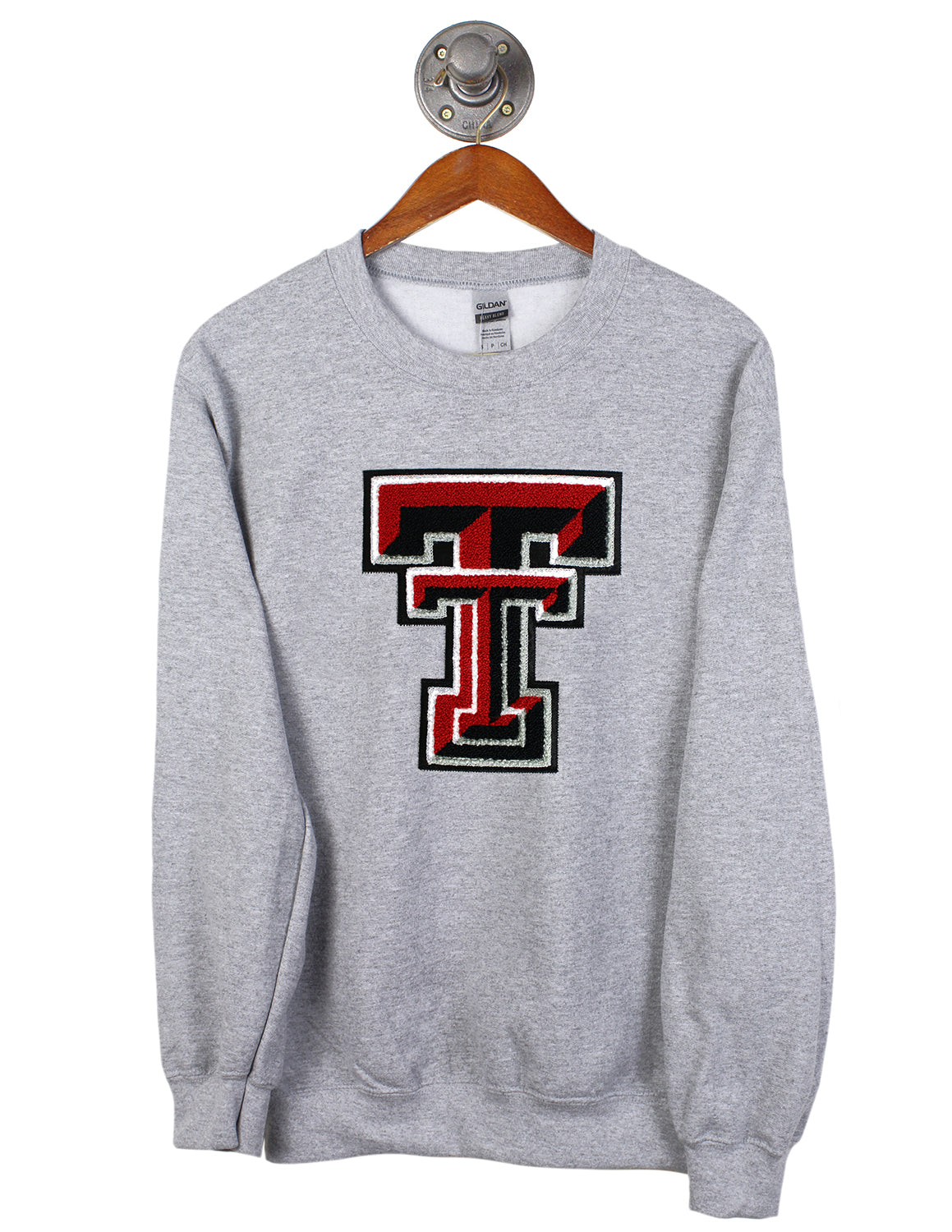 TTU Chenille Beveled Double T Crewneck