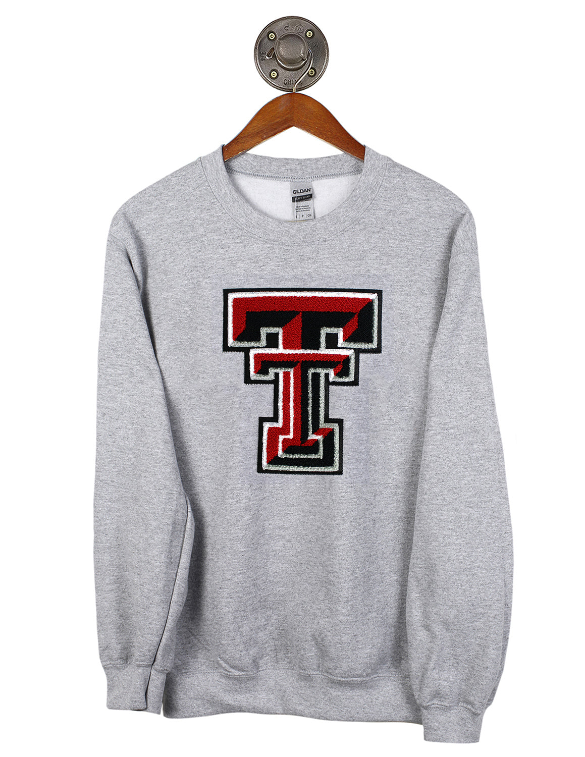 TTU Chenille Beveled Double T Crewneck