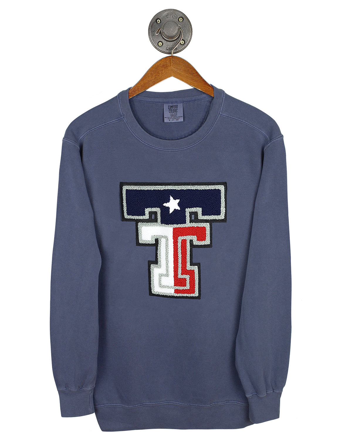 TTU Chenille Lone Star Double Crewneck