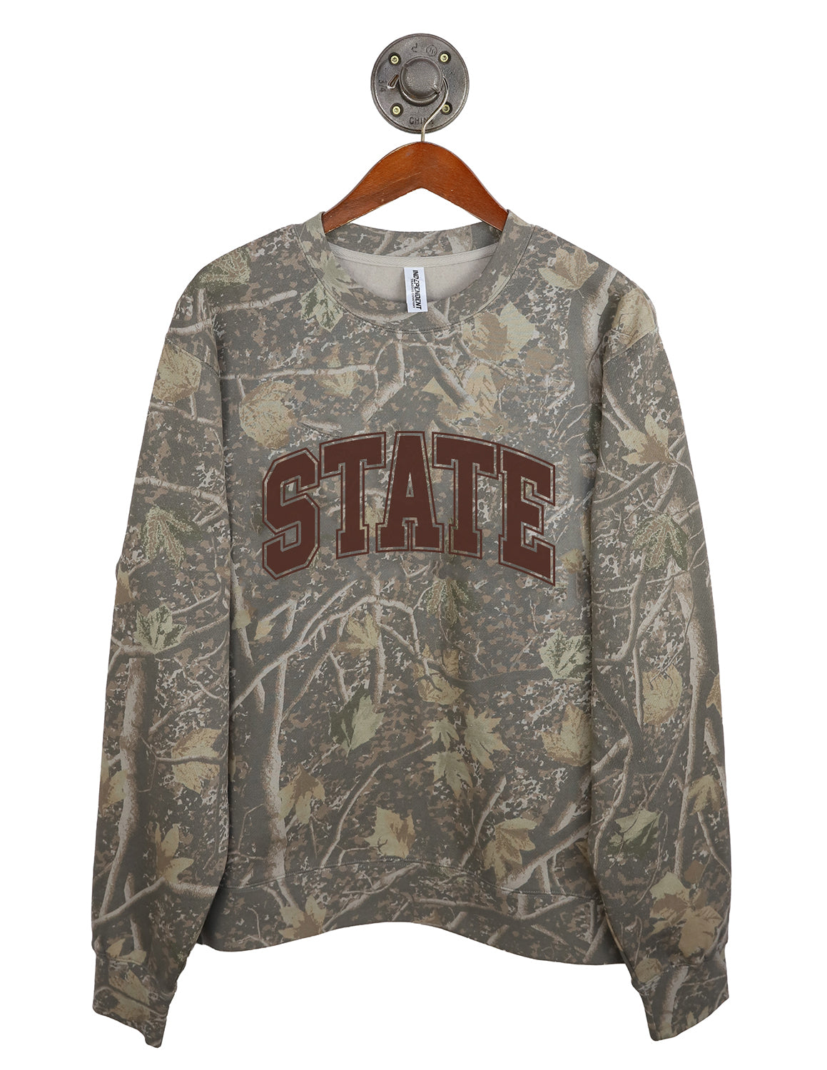 ISU Brown Totality Puff Camo Crewneck