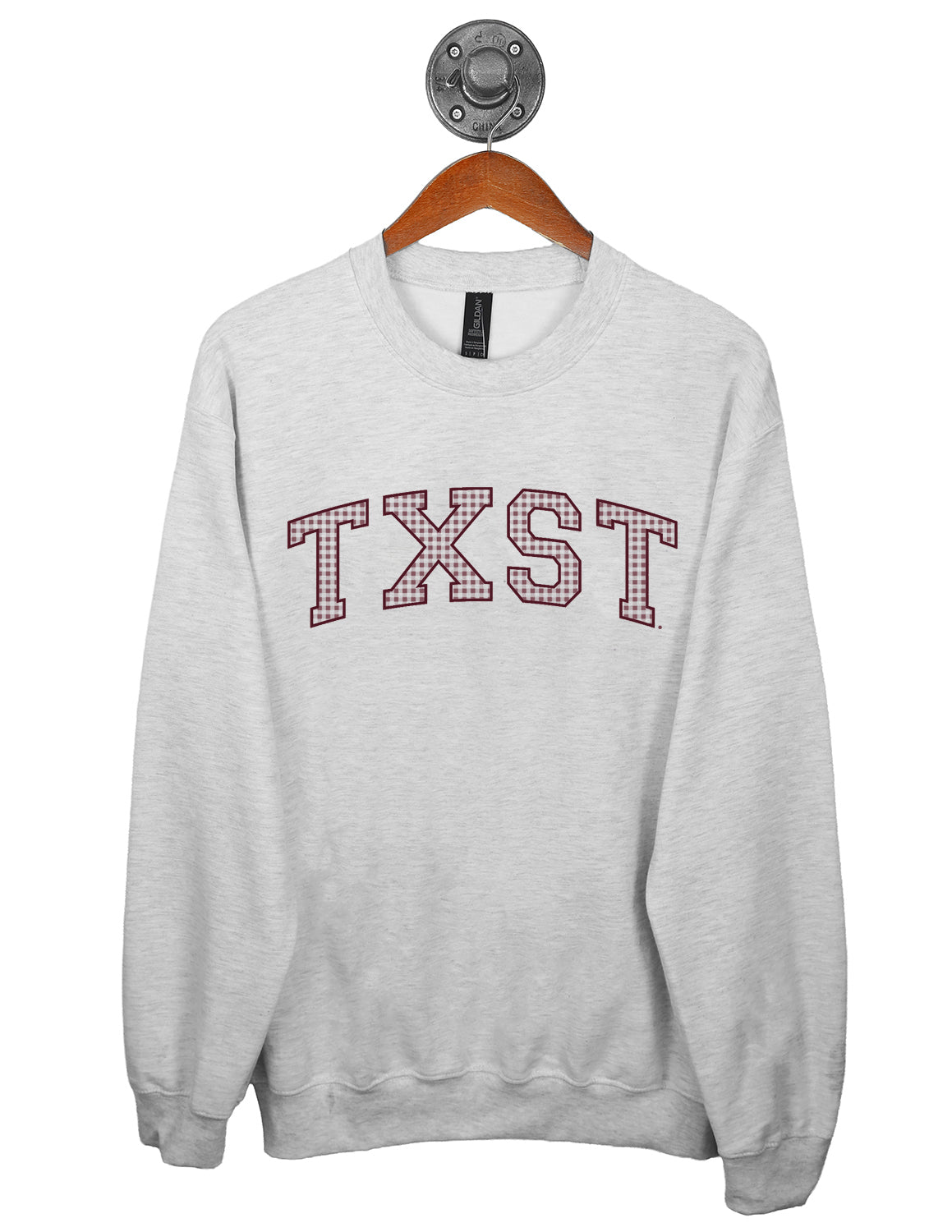TXST Prestige Gingham Crewneck