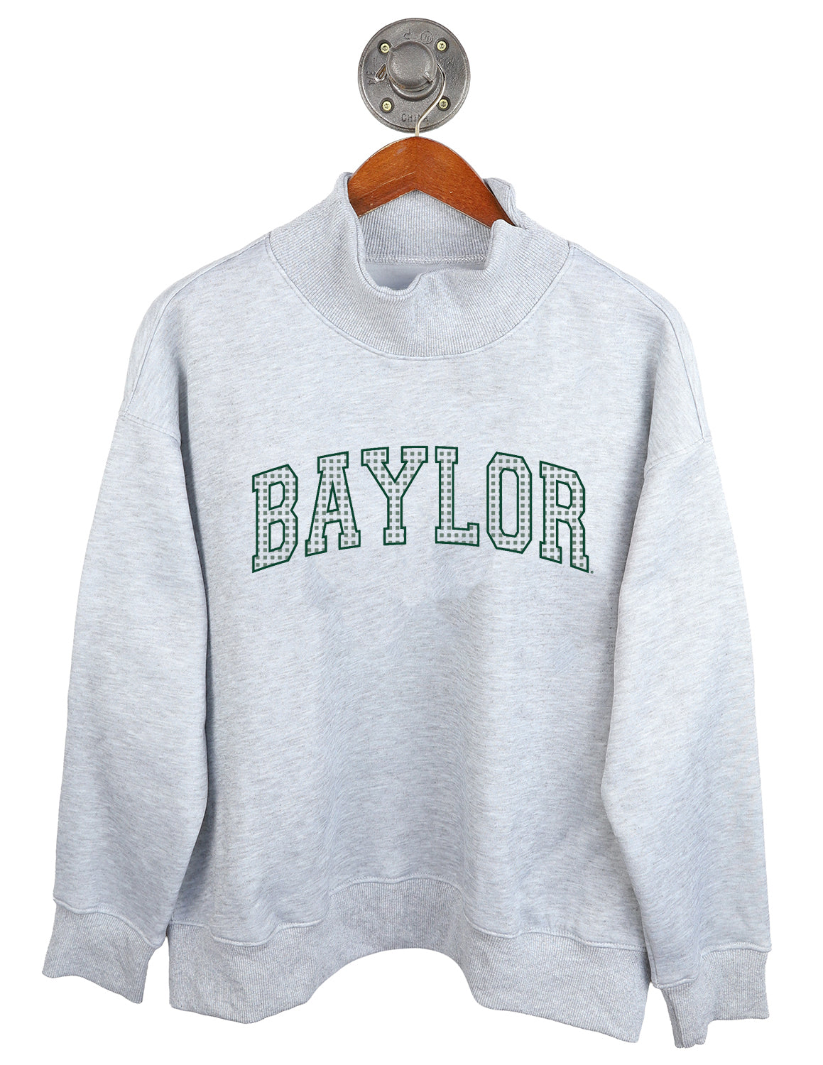 BU Prestige Gingham Mockneck Sweater