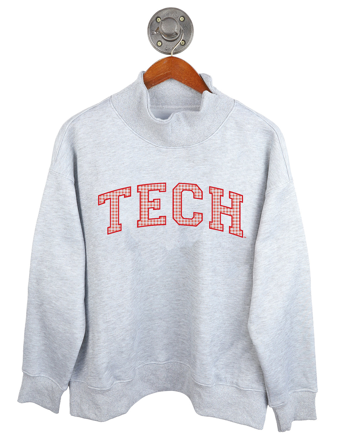 TTU Prestige Gingham Mockneck Sweater