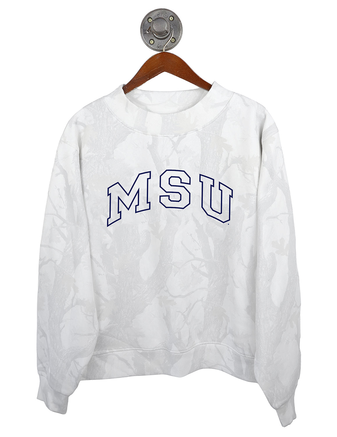 MSU Camo Puff Outline Arch Mockneck Sweatshirt