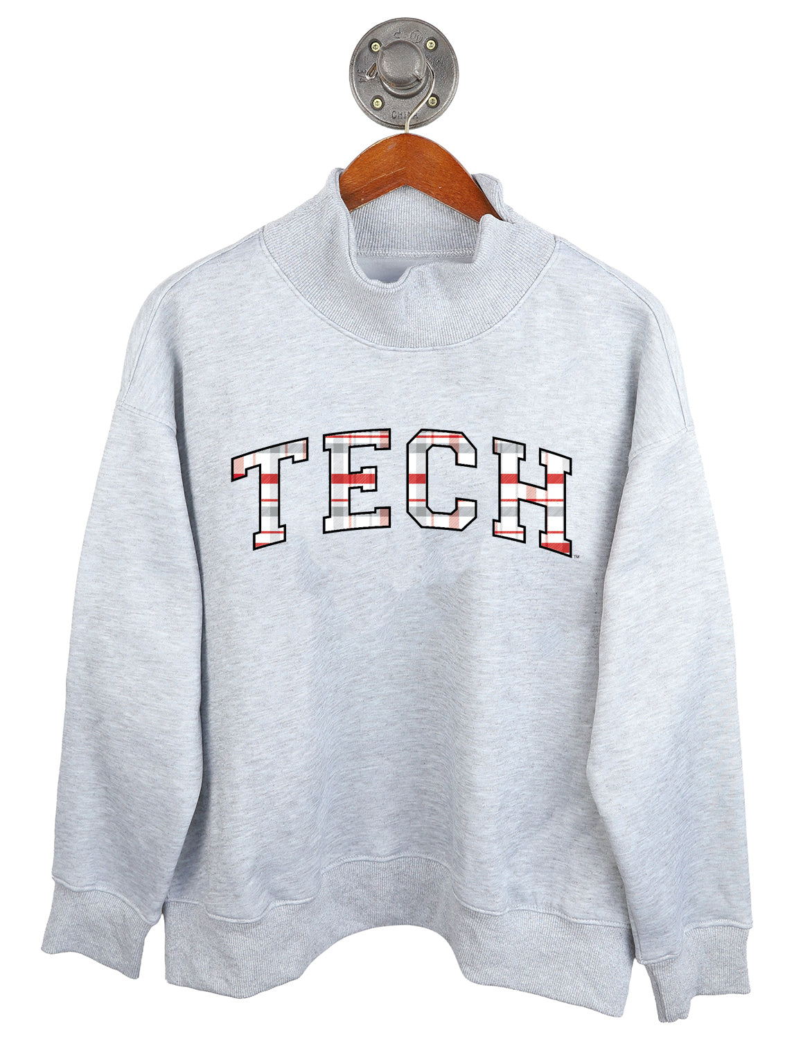 TTU Prestige Plaid Mockneck Sweater