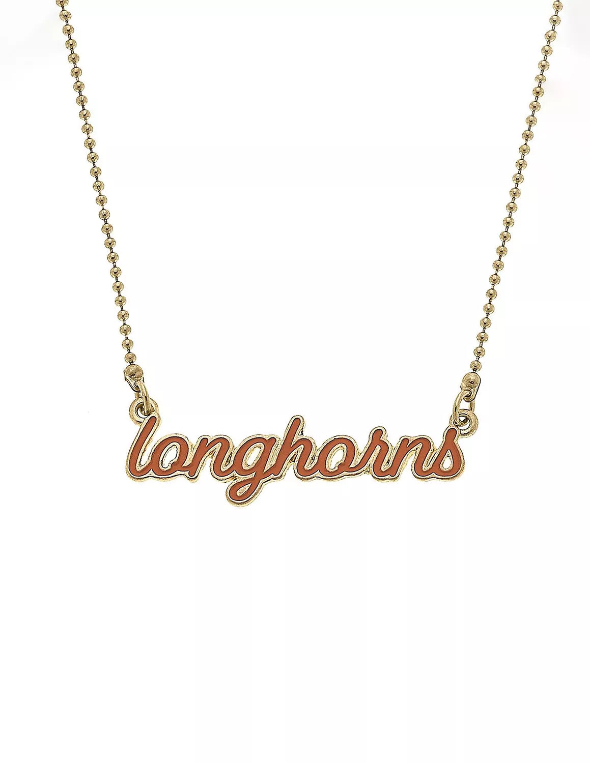 UT Longhorns Enamel Script Necklace