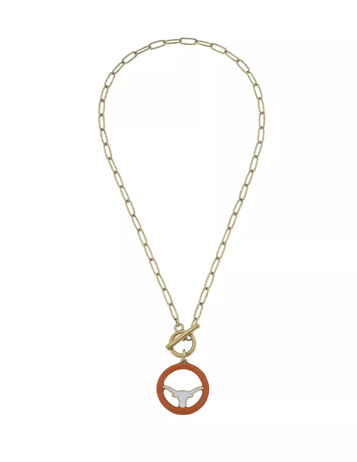 UT Logo Enamel T-Bar Necklace