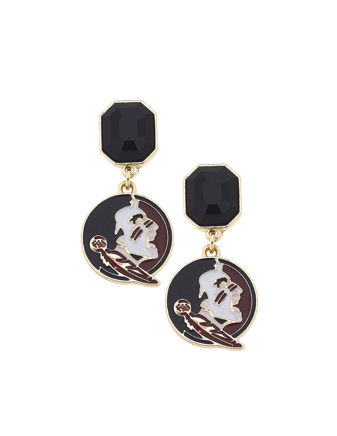 FSU Rhinestone Enamel Logo Earrings