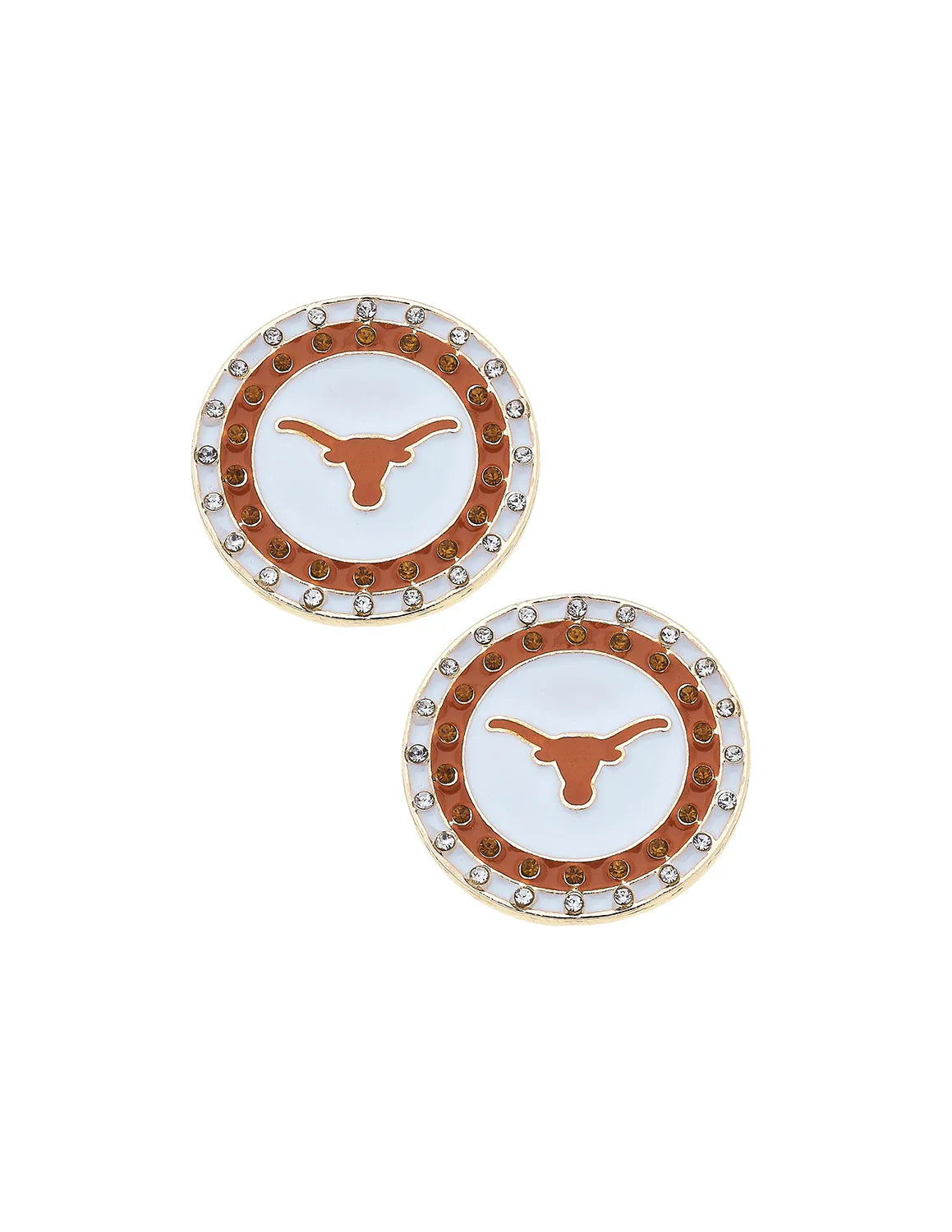 UT Pave Disc Stud Earrings