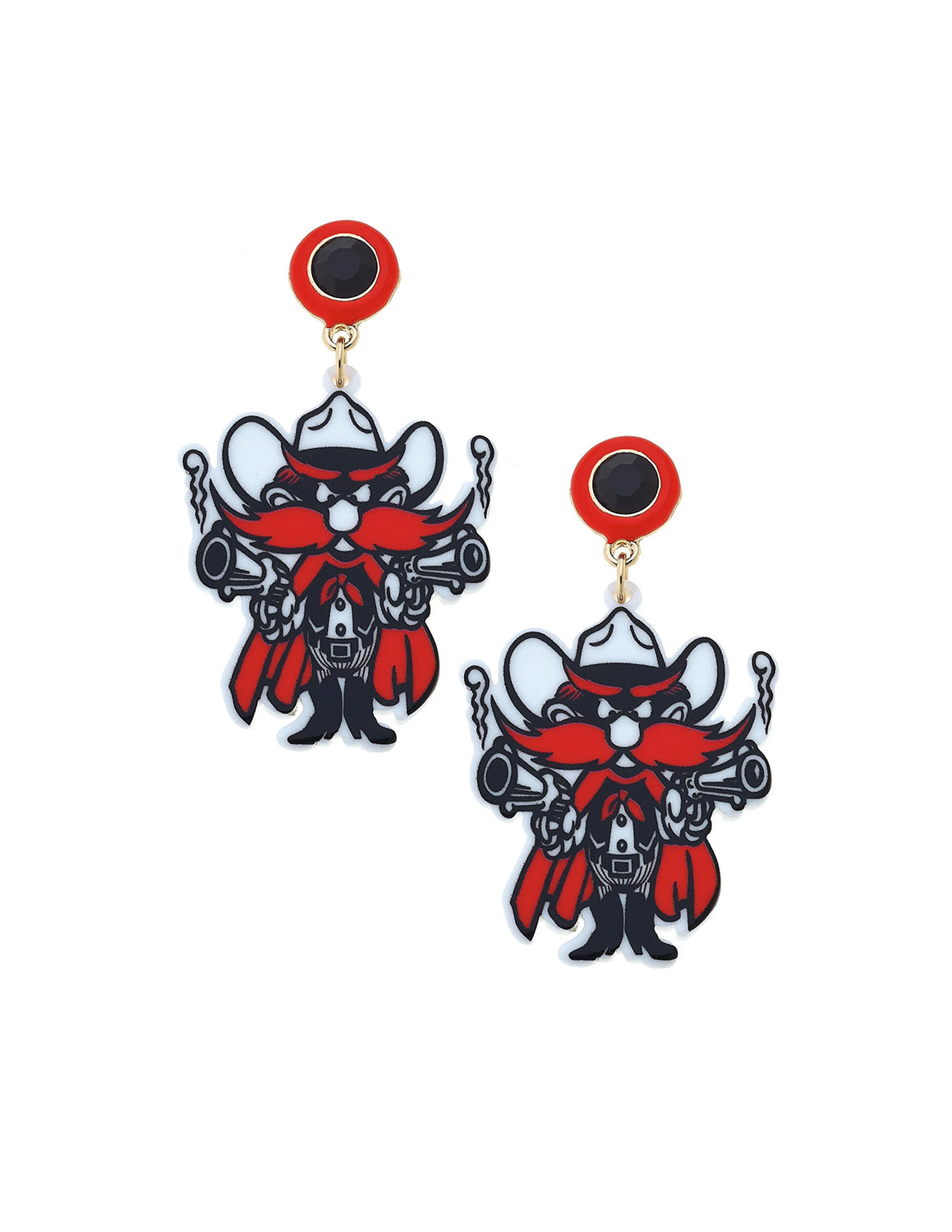 TTU Red Raider Resin Mascot Earrings