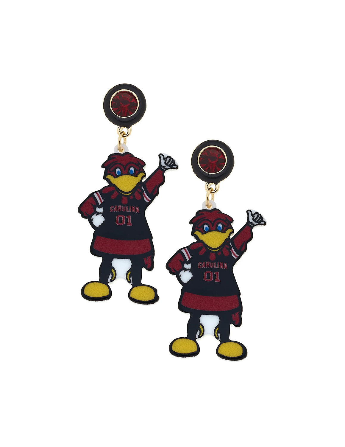 USC Cocky Resin Mascot Earrings