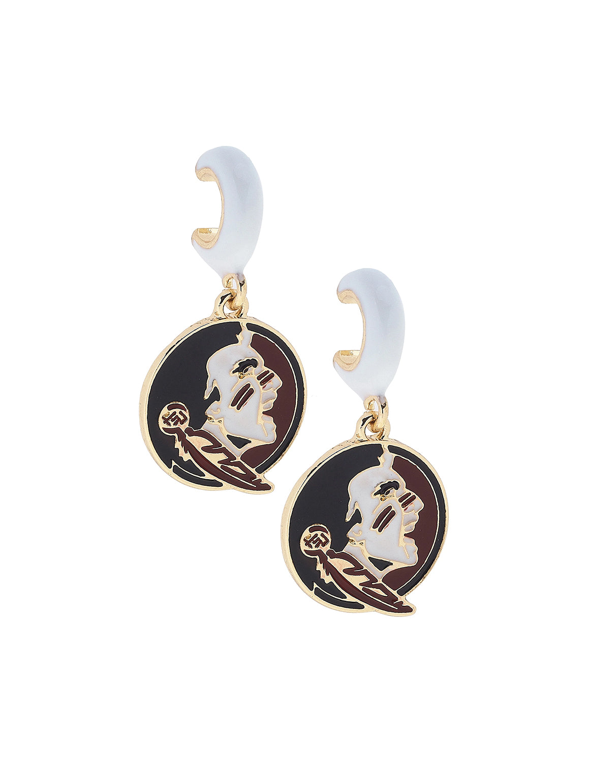 FSU Enamel Logo Huggie Hoop Earrings