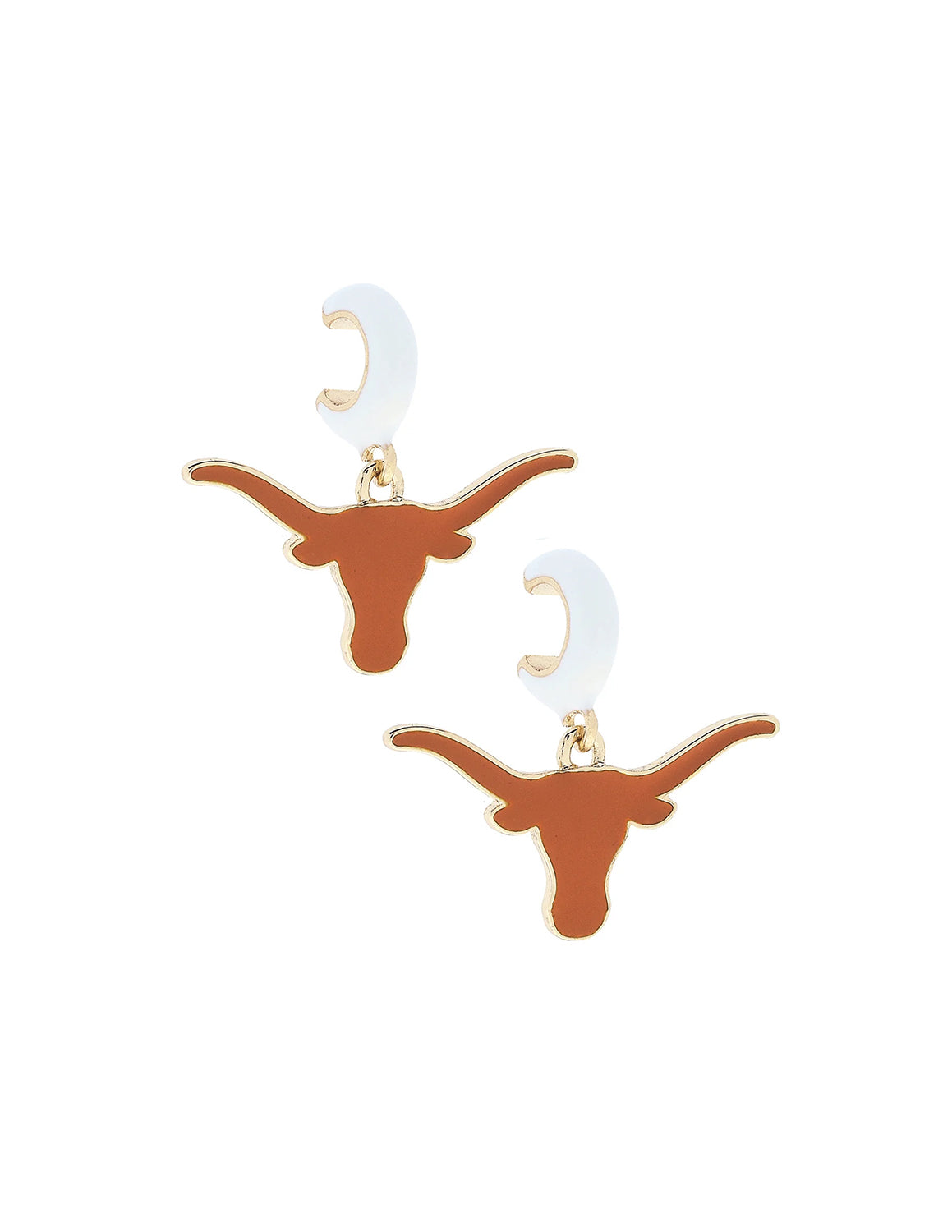 UT Enamel Logo Huggie Hoop Earrings