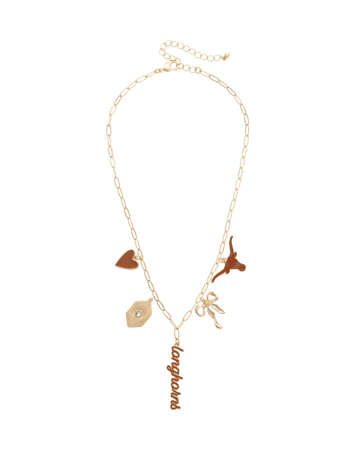 UT Longhorns Paper Clip Charm Collector Necklace