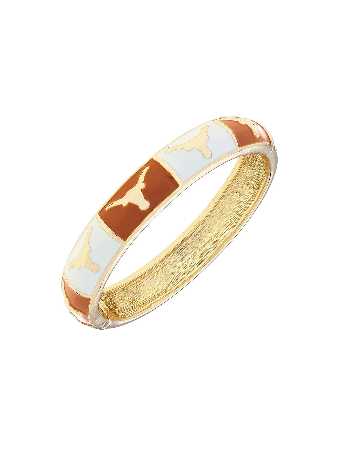UT Sculpted Enamel Checkered Hinge Bangle
