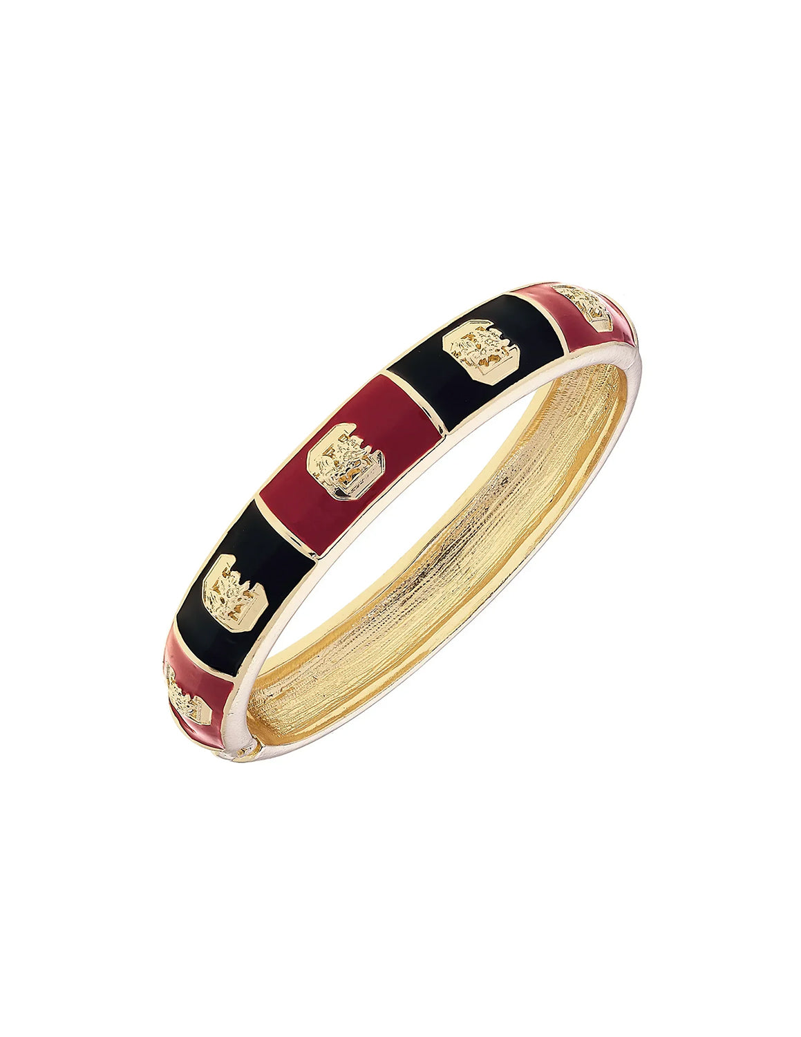 USC Sculpted Enamel Checkered Hinge Bangle