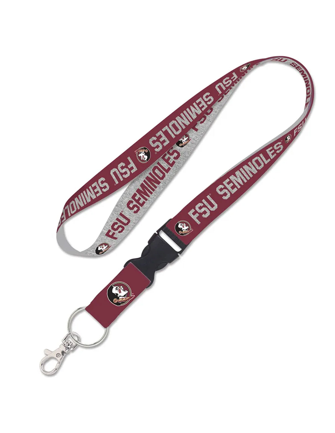 FSU Heathered Detachable Buckle Lanyard