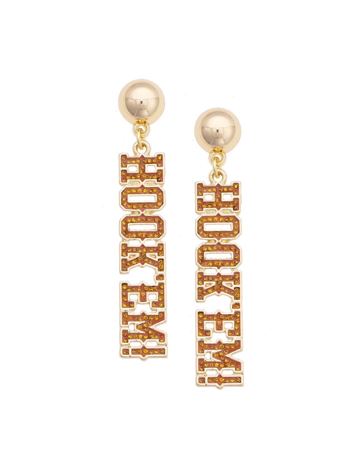 UT Longhorns Pave Outline Earrings