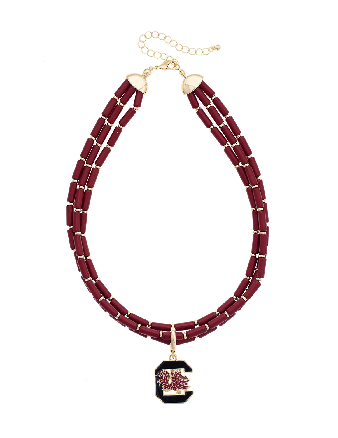 USC Gamecocks Multi-Strand Beaded Logo Necklace