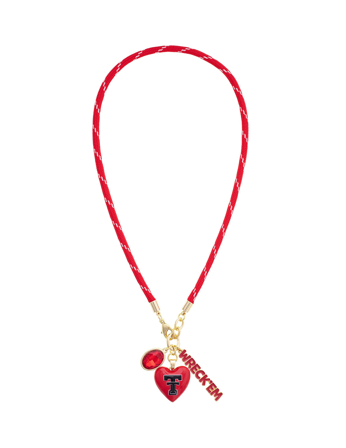 TTU Logo Heart Paracord Necklace