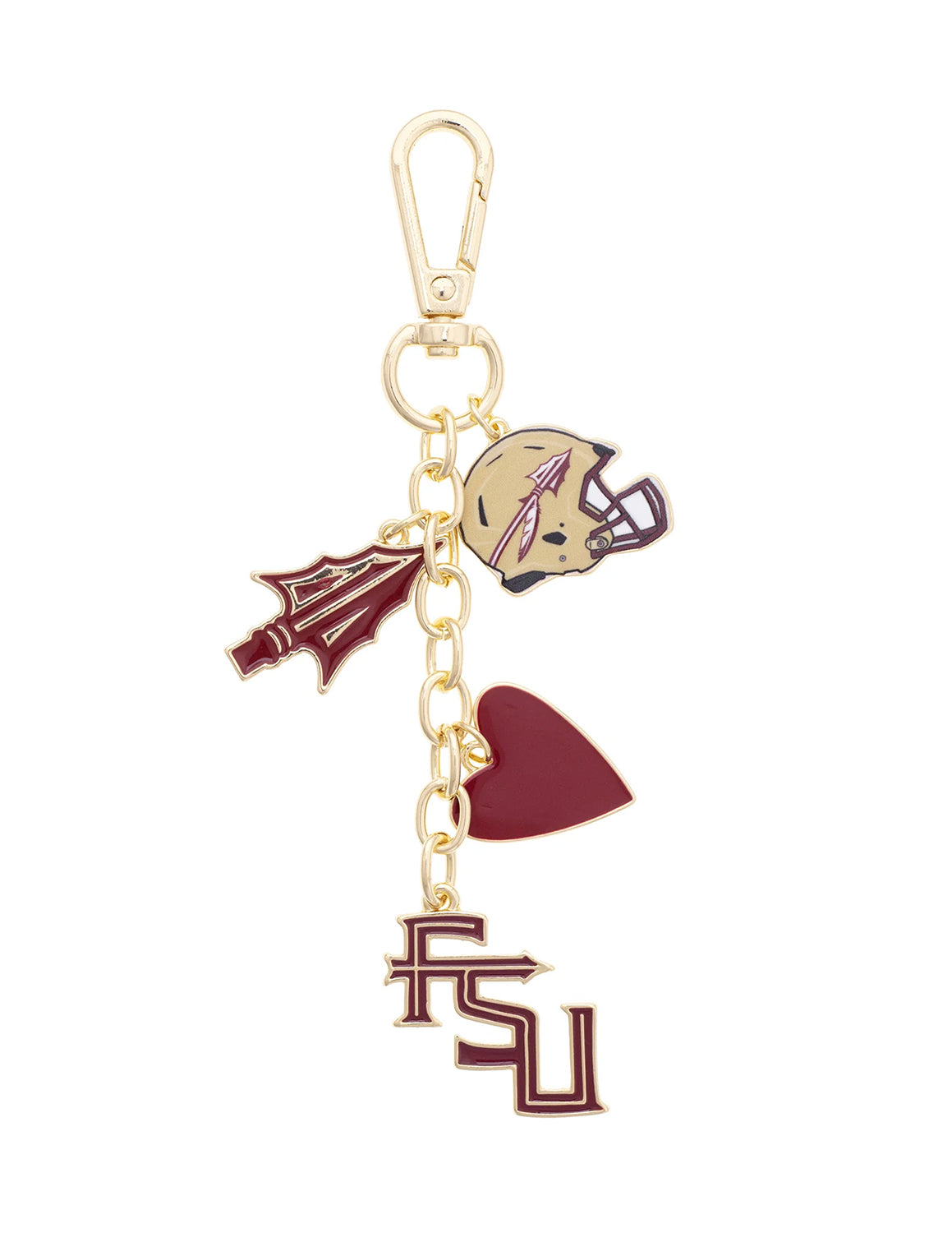 FSU Heart Cluster Bag Charm