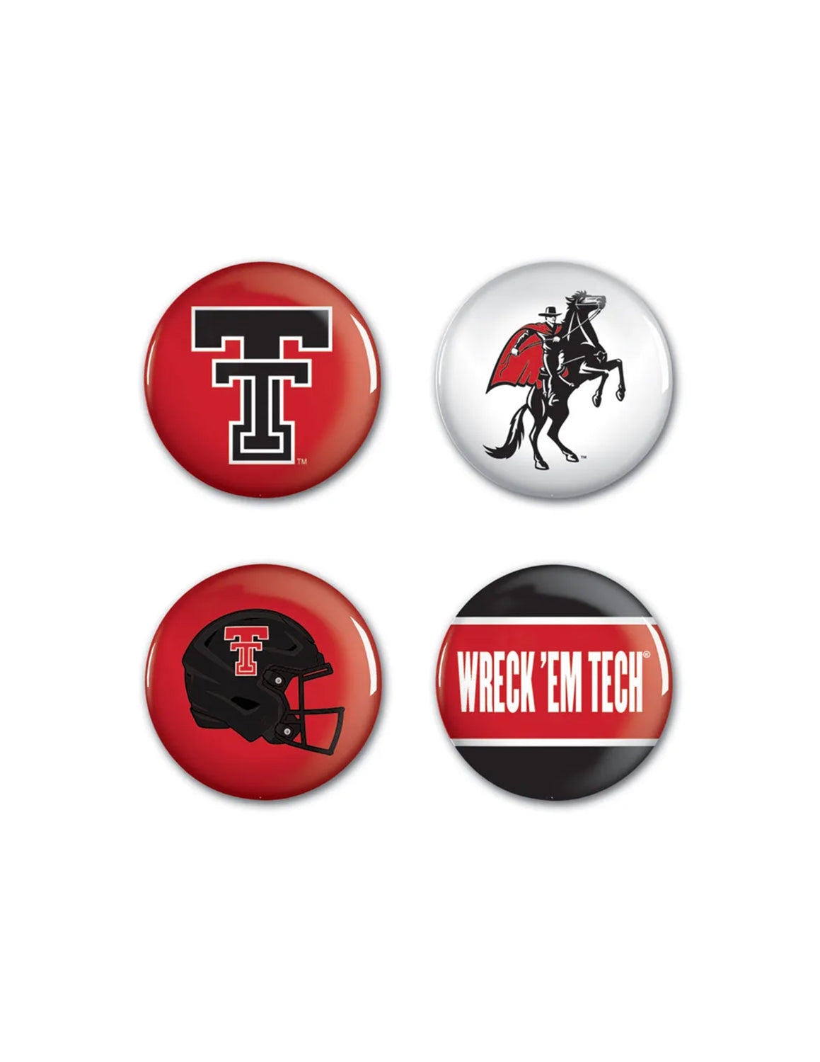 TTU Red Raider 4-Pack Buttons