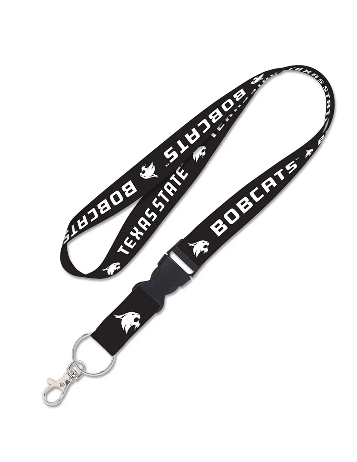 TXST Black Detachable Buckle Lanyard