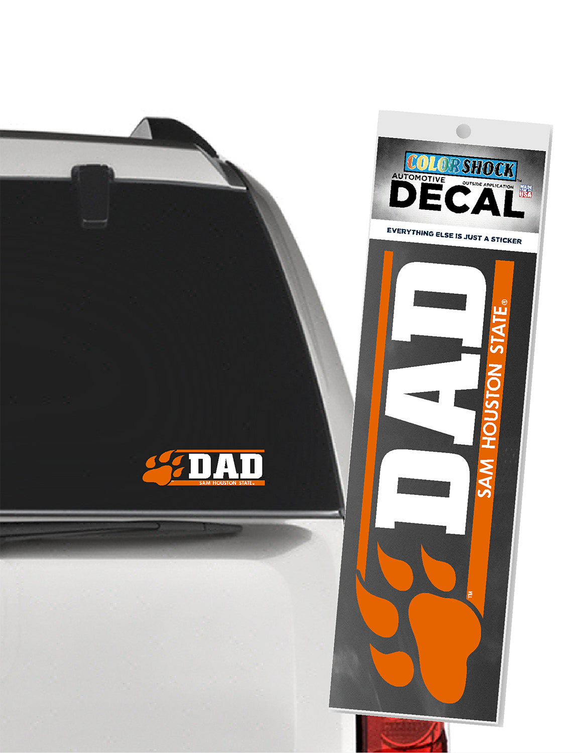 SHSU Paw Next To Dad Decal