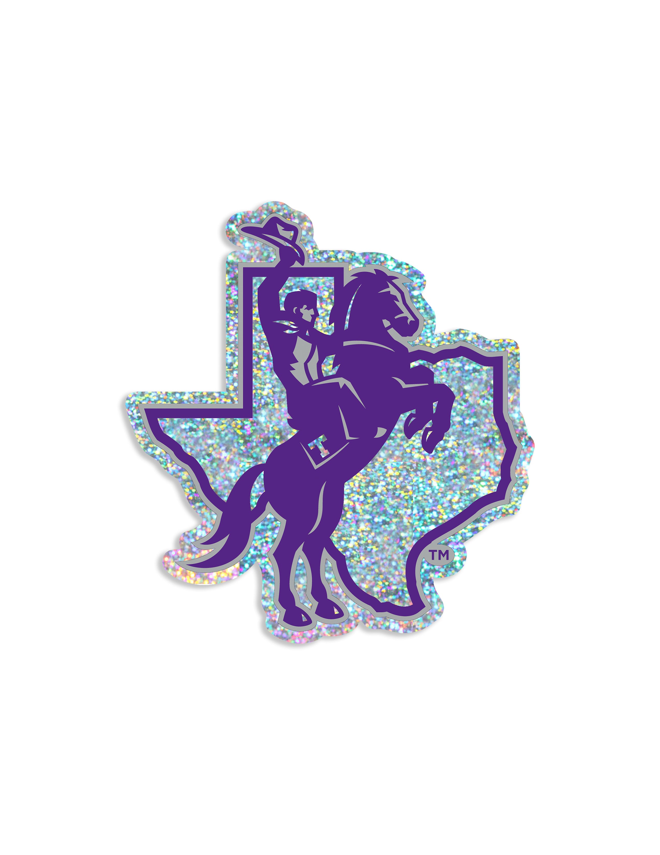 TSU Holographic Texan Rider Car Decal