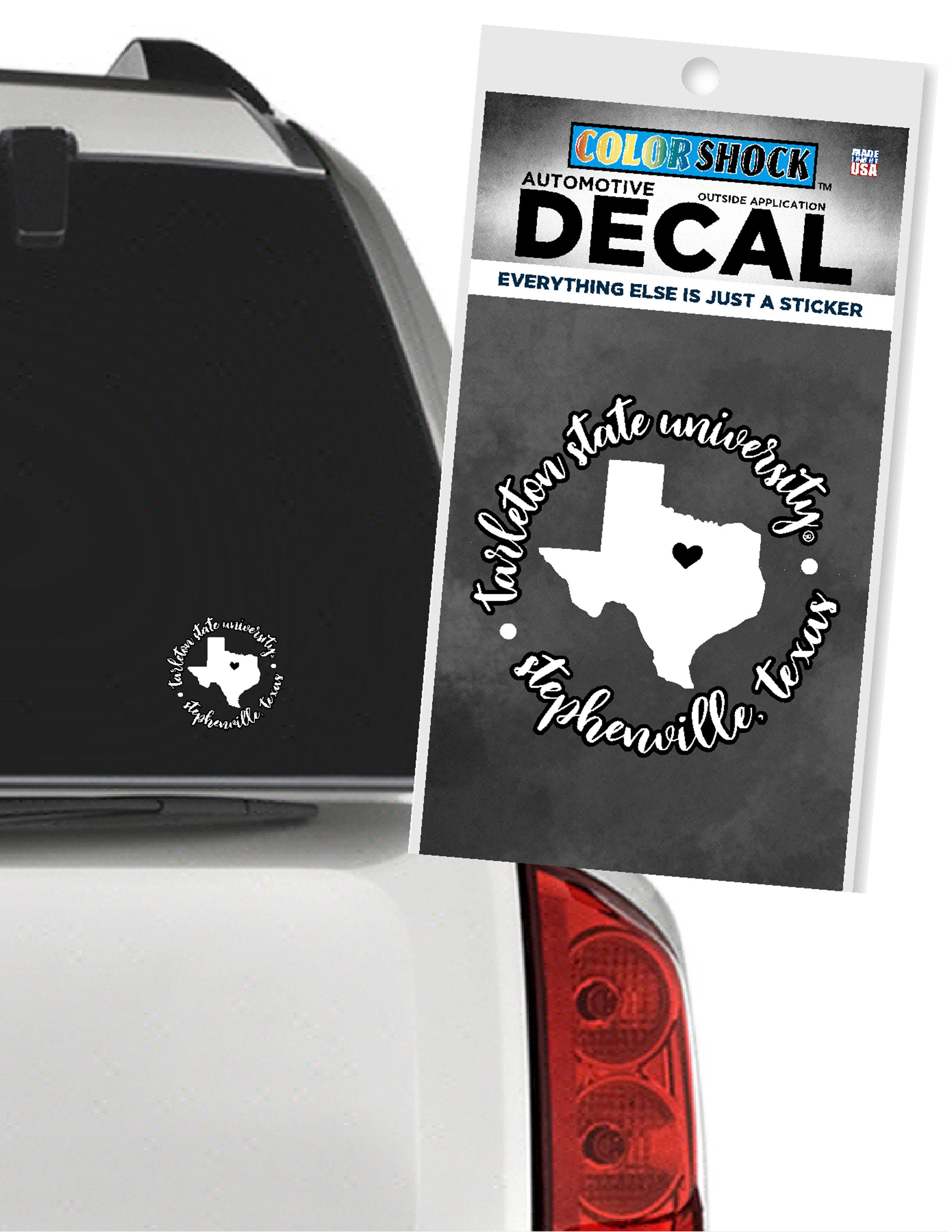 TSU Round Stephenville Car Decal