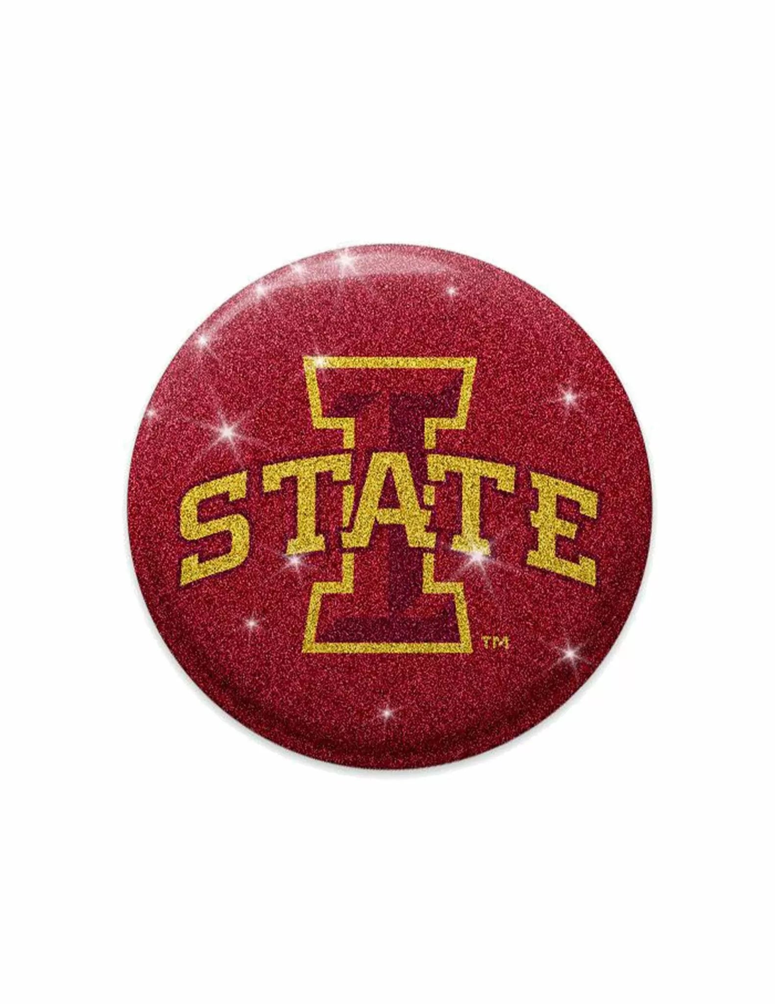 ISU Glitter Button Pin