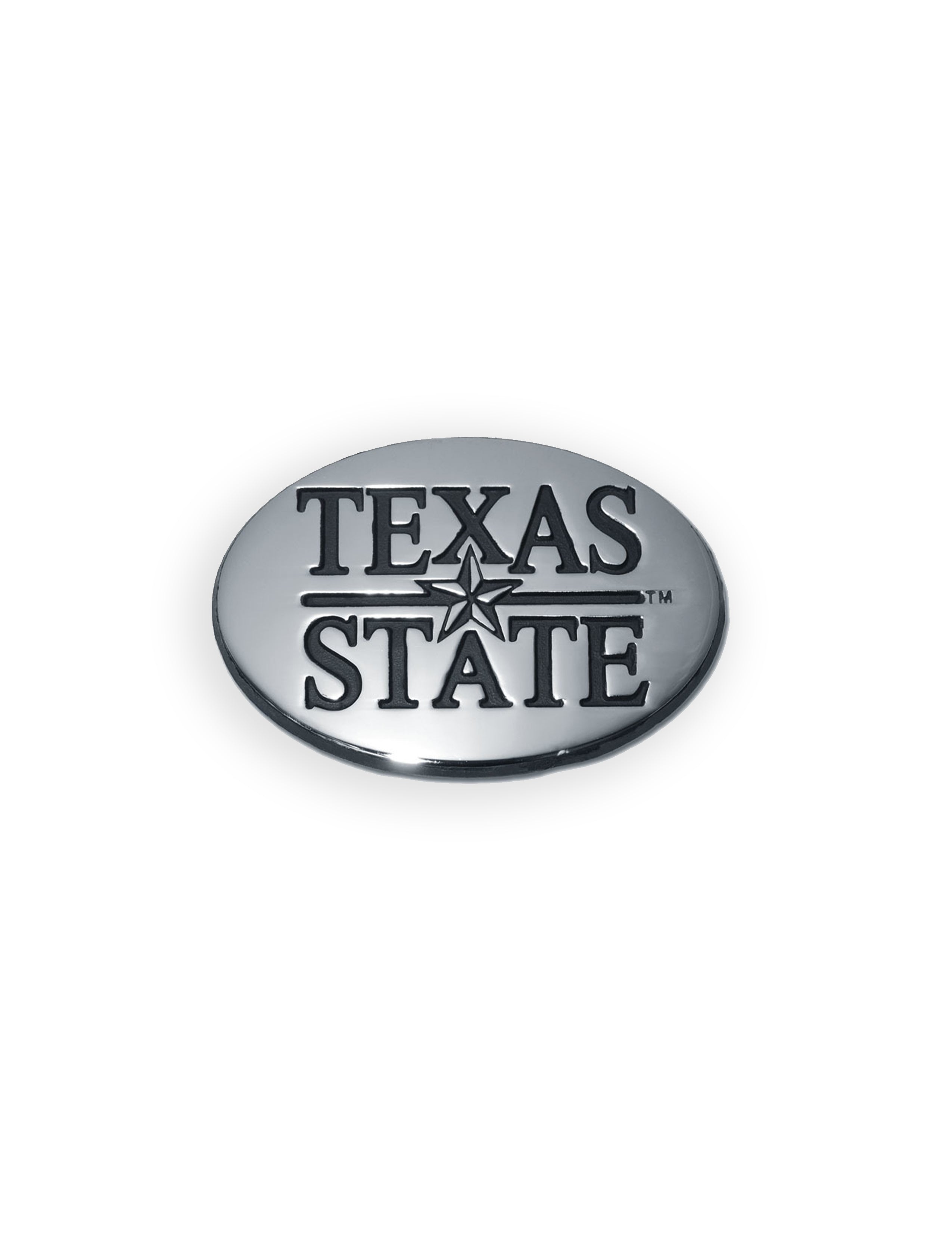 TXST Oval Chrome Car Emblem