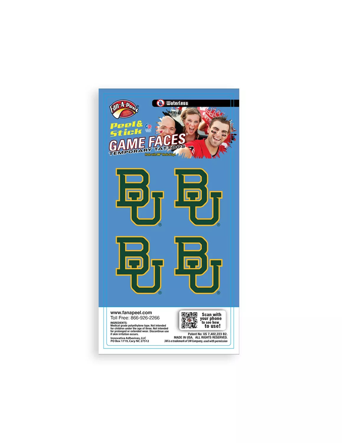BU Peel & Stick Face Tattoos