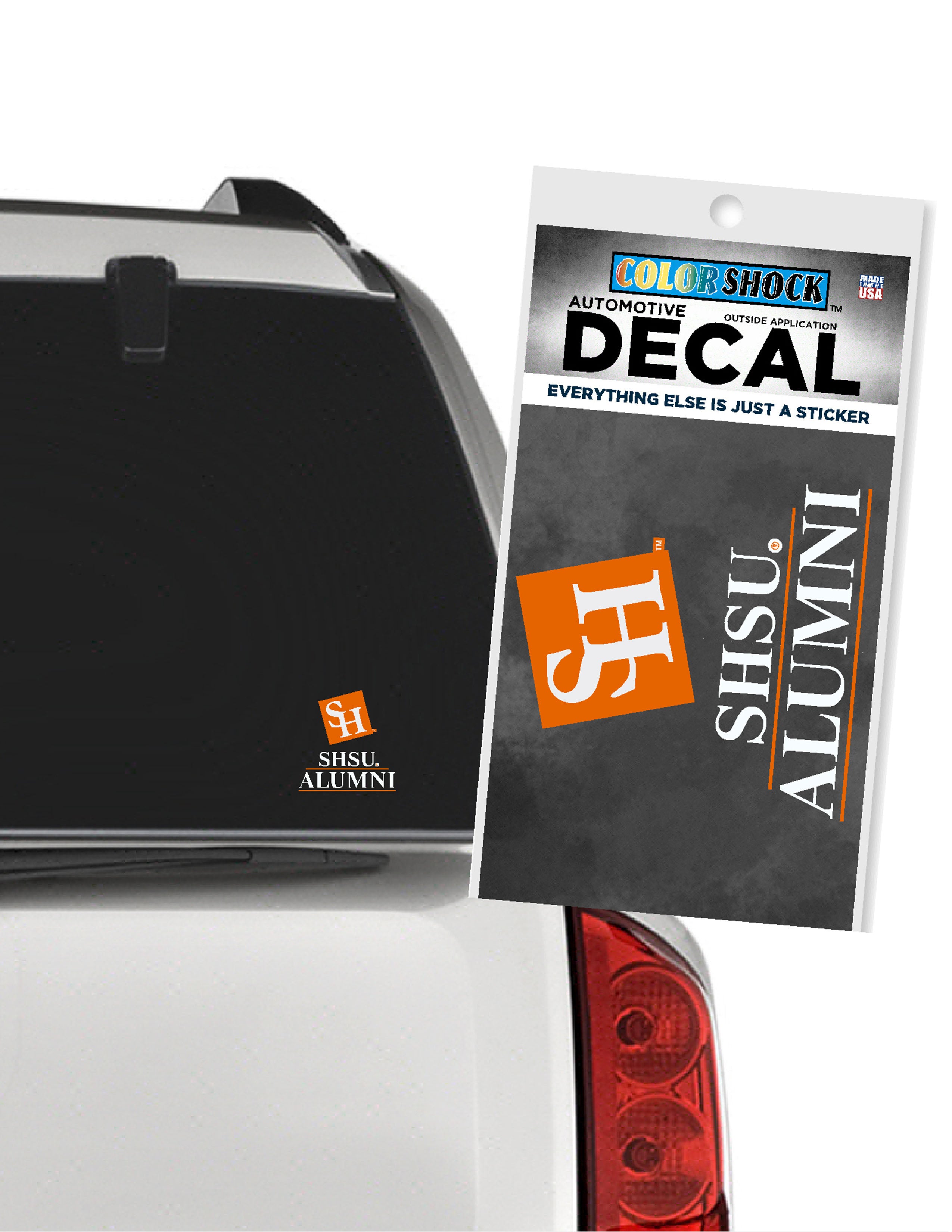 SHSU Logo Over SHSU Alumni Car Decal