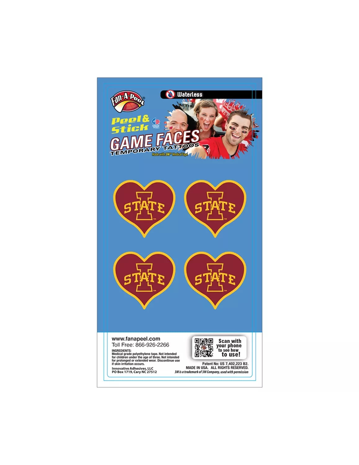 ISU Peel & Stick Heart Tattoos