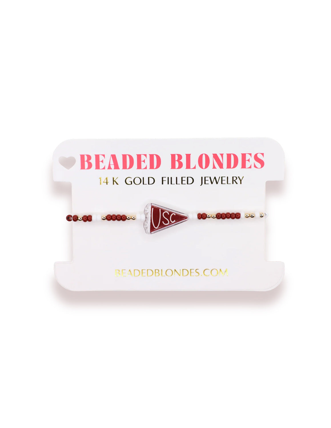 USC Flag Beaded Bracelet
