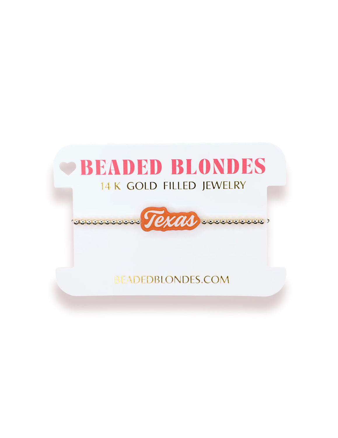 UT Texas Word Beaded Bracelet