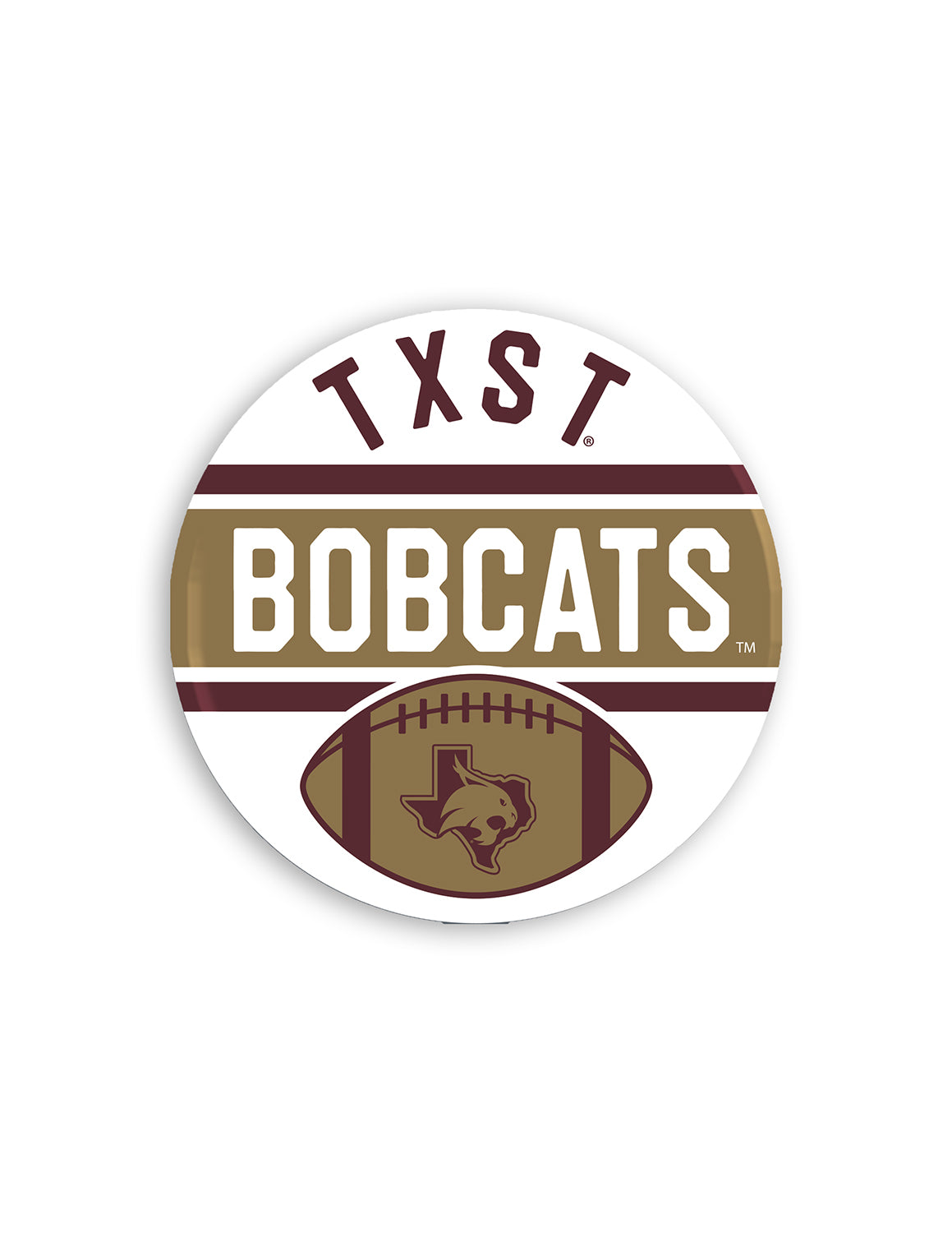 TXST 3" Football Stripe Button
