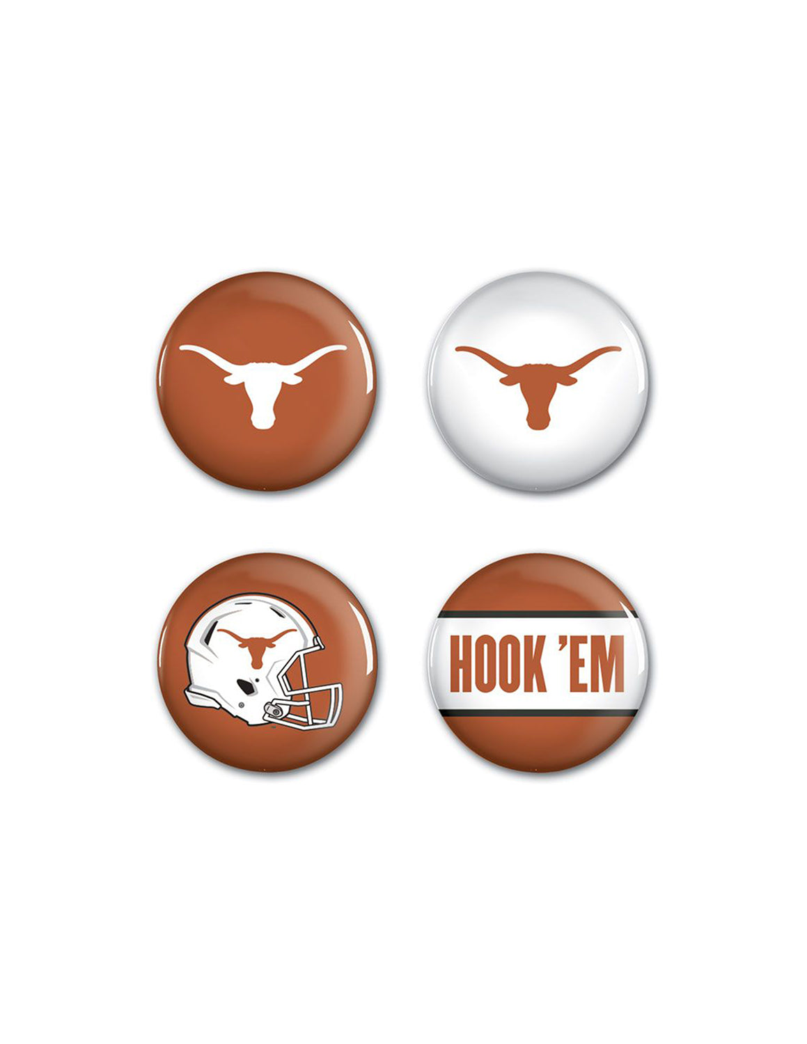 UT Longhorn 4-Pack Buttons